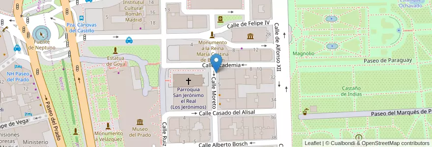 Mapa de ubicacion de MORETO, CALLE, DE,3 en إسبانيا, منطقة مدريد, منطقة مدريد, Área Metropolitana De Madrid Y Corredor Del Henares, مدريد.