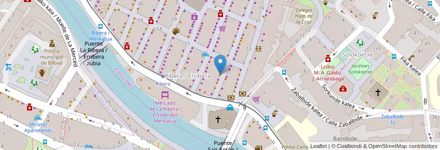 Mapa de ubicacion de Morga en 스페인, Euskadi, Bizkaia, Bilboaldea, 빌바오.
