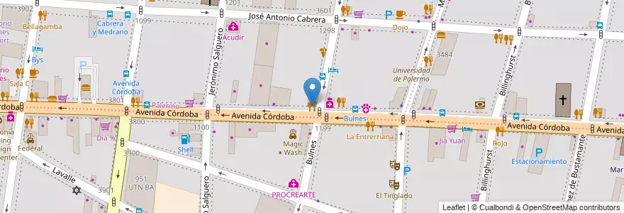Mapa de ubicacion de Morillo, Palermo en アルゼンチン, Ciudad Autónoma De Buenos Aires, ブエノスアイレス.