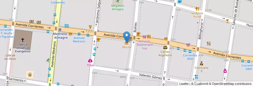 Mapa de ubicacion de Morita, Almagro en الأرجنتين, Ciudad Autónoma De Buenos Aires, Comuna 5, Buenos Aires.