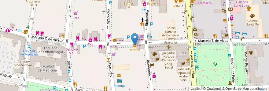Mapa de ubicacion de Morita, Recoleta en アルゼンチン, Ciudad Autónoma De Buenos Aires, Comuna 2, ブエノスアイレス.