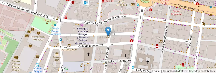 Mapa de ubicacion de Moroder Sound Club en Spanje, Comunidad De Madrid, Comunidad De Madrid, Área Metropolitana De Madrid Y Corredor Del Henares, Madrid.
