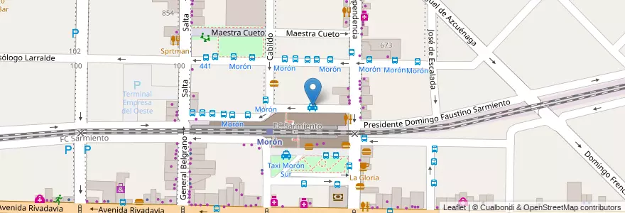 Mapa de ubicacion de Morón Norte en Argentinië, Buenos Aires, Partido De Morón, Morón.