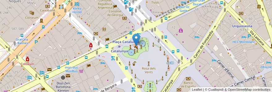 Mapa de ubicacion de Mossos d'Esquadra en Spanje, Catalonië, Barcelona, Barcelonès, Barcelona.