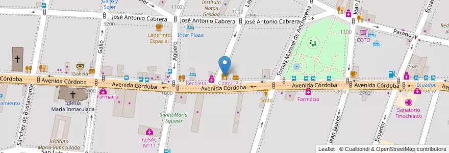 Mapa de ubicacion de Mostachole en Argentinië, Ciudad Autónoma De Buenos Aires, Comuna 2, Buenos Aires.