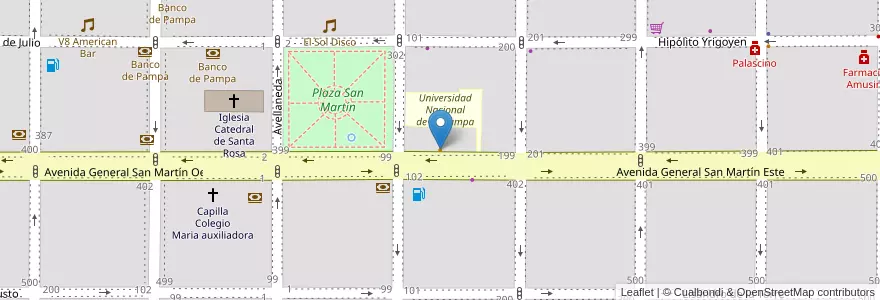 Mapa de ubicacion de Mostaza en الأرجنتين, La Pampa, Municipio De Santa Rosa, Departamento Capital, Santa Rosa.