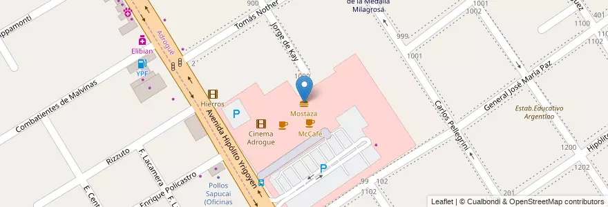 Mapa de ubicacion de Mostaza en Arjantin, Buenos Aires, Partido De Almirante Brown, Adrogué.