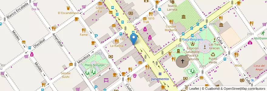 Mapa de ubicacion de Mostaza, Belgrano en Argentinien, Ciudad Autónoma De Buenos Aires, Buenos Aires, Comuna 13.