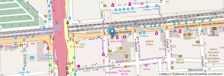 Mapa de ubicacion de Mostaza, Liniers en آرژانتین, Ciudad Autónoma De Buenos Aires, Comuna 9, Buenos Aires.
