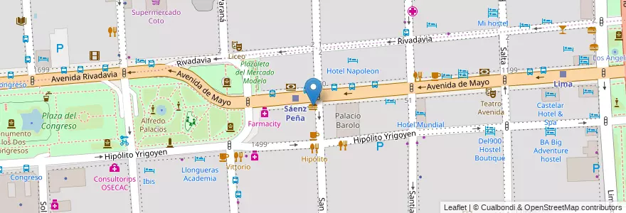 Mapa de ubicacion de Mostaza, Montserrat en アルゼンチン, Ciudad Autónoma De Buenos Aires, Comuna 1, ブエノスアイレス.
