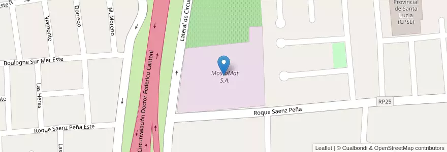 Mapa de ubicacion de MostoMat S.A. en الأرجنتين, سان خوان, تشيلي, Santa Lucía.