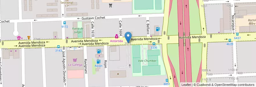 Mapa de ubicacion de Motel 77 en アルゼンチン, サンタフェ州, Departamento Rosario, Municipio De Rosario, ロサリオ.