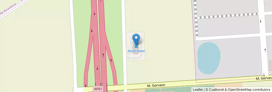 Mapa de ubicacion de Motel Babel en アルゼンチン, サンタフェ州, Departamento San Lorenzo, Municipio De Capitán Bermudez.