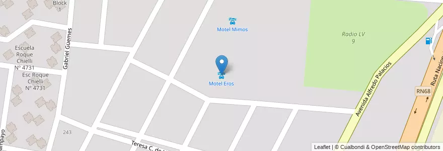 Mapa de ubicacion de Motel Eros en الأرجنتين, Salta, Capital, Municipio De Salta, Salta.