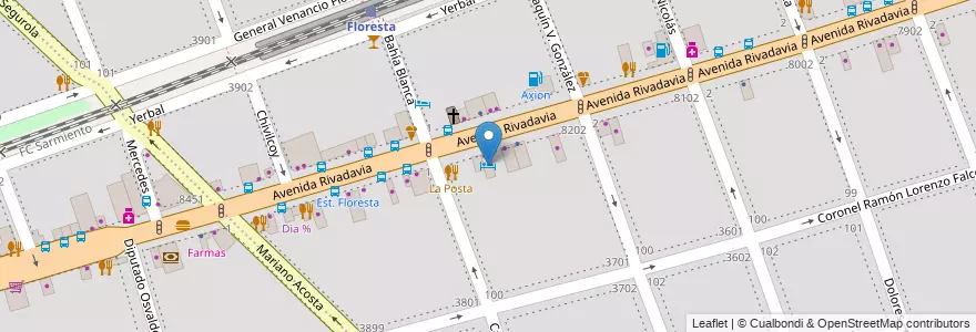 Mapa de ubicacion de Motel Floresta, Floresta en Arjantin, Ciudad Autónoma De Buenos Aires, Buenos Aires, Comuna 10.