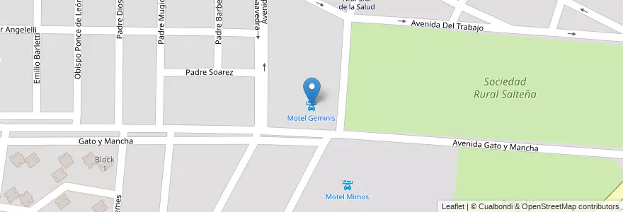 Mapa de ubicacion de Motel Geminis en Argentinië, Salta, Capital, Municipio De Salta, Salta.