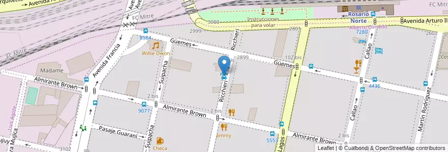Mapa de ubicacion de Motel Ideal en アルゼンチン, サンタフェ州, Departamento Rosario, Municipio De Rosario, ロサリオ.