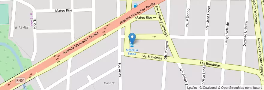 Mapa de ubicacion de Motel La Siesta en الأرجنتين, Salta, Capital, Municipio De Salta, Salta.