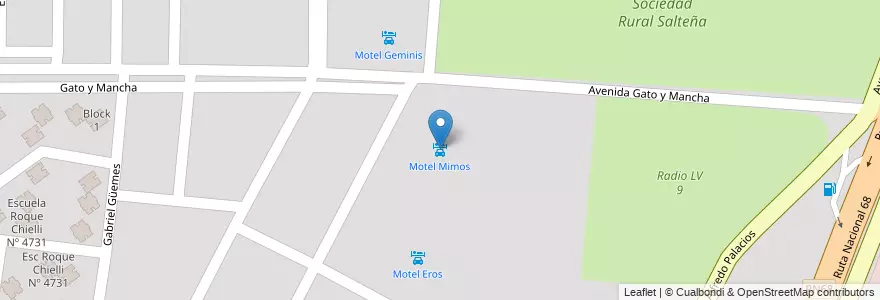 Mapa de ubicacion de Motel Mimos en Arjantin, Salta, Capital, Municipio De Salta, Salta.