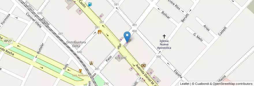 Mapa de ubicacion de Moto Delta en アルゼンチン, ブエノスアイレス州, Partido De Tigre, Tigre.