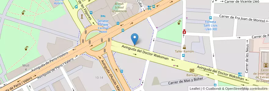 Mapa de ubicacion de Motor West Bar en 西班牙, Comunitat Valenciana, 華倫西亞, Comarca De València, València.