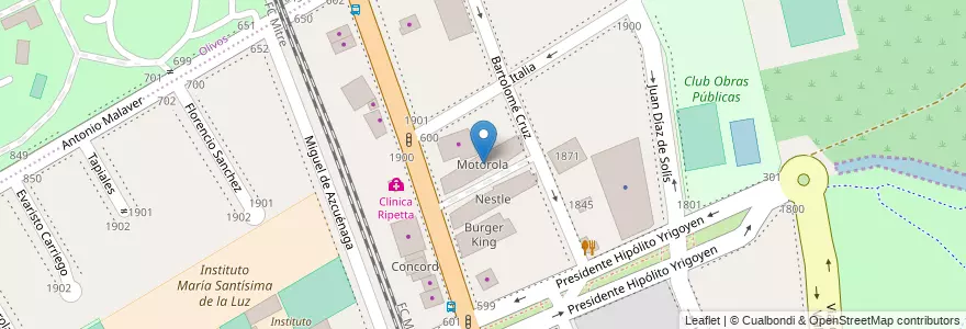 Mapa de ubicacion de Motorola en Argentina, Buenos Aires, Partido De Vicente López, Vicente López.