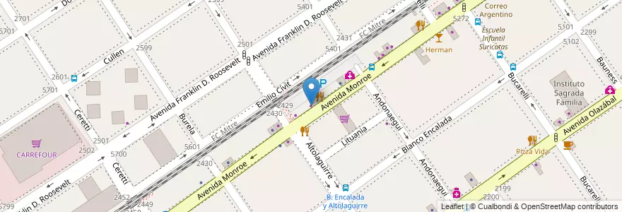 Mapa de ubicacion de Moving Cars, Villa Urquiza en アルゼンチン, Ciudad Autónoma De Buenos Aires, Comuna 12, ブエノスアイレス.