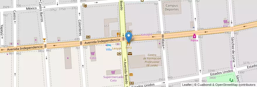 Mapa de ubicacion de MP3, Boedo en Аргентина, Буэнос-Айрес, Comuna 5, Буэнос-Айрес.