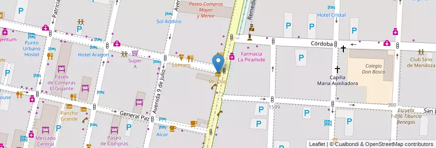 Mapa de ubicacion de Mr. Dog en Argentine, Chili, Mendoza, Departamento Capital, Ciudad De Mendoza.