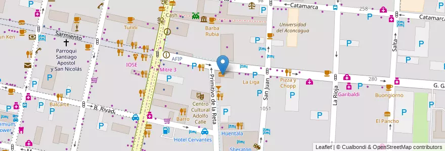 Mapa de ubicacion de Mr. Dog en الأرجنتين, تشيلي, Mendoza, Departamento Capital, Ciudad De Mendoza, Sección 3ª Parque O'Higgins.