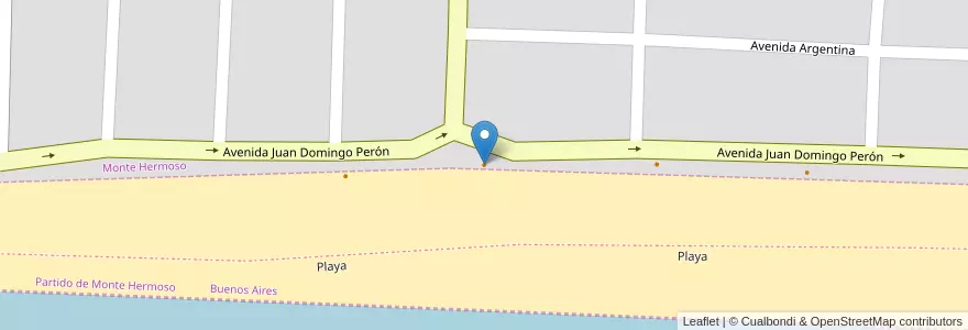 Mapa de ubicacion de Mr. Floyd en Argentinië, Buenos Aires, Partido De Monte Hermoso, Monte Hermoso.