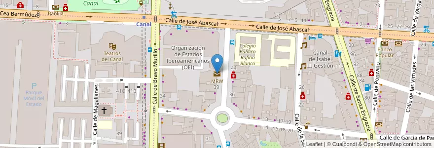 Mapa de ubicacion de MRW en Spagna, Comunidad De Madrid, Comunidad De Madrid, Área Metropolitana De Madrid Y Corredor Del Henares, Madrid.