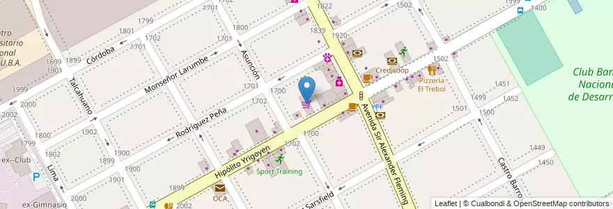 Mapa de ubicacion de MT Supermercado en Arjantin, Buenos Aires, Partido De San Isidro, Martínez.