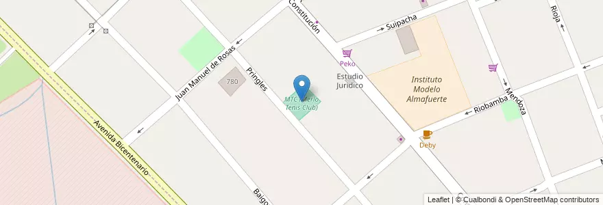 Mapa de ubicacion de MTC (Merlo Tenis Club) en Argentina, Provincia Di Buenos Aires, Partido De Merlo, Merlo.