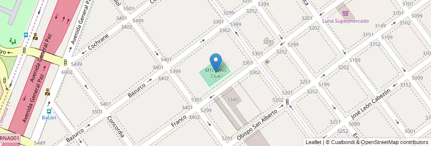 Mapa de ubicacion de MTC Tenis Club, Villa Devoto en 阿根廷, Ciudad Autónoma De Buenos Aires, 布宜诺斯艾利斯, Comuna 11.
