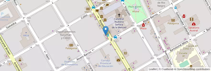Mapa de ubicacion de Mueblería Cristal en Аргентина, Рио-Негро, Departamento Adolfo Alsina, Viedma, Viedma.