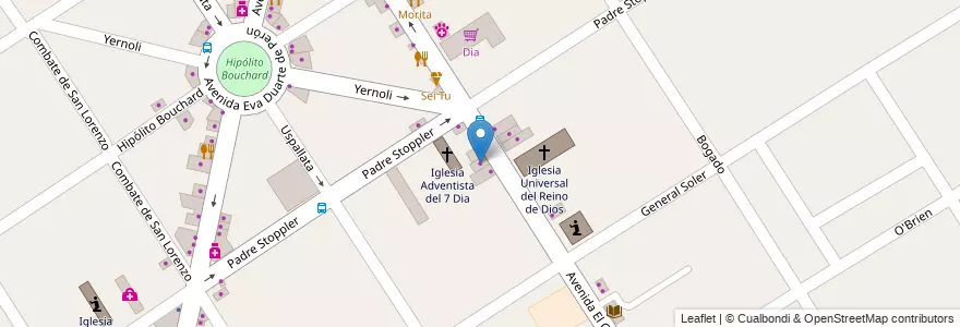 Mapa de ubicacion de Mueblerias Mylthon en الأرجنتين, بوينس آيرس, Partido De Malvinas Argentinas, Grand Bourg.
