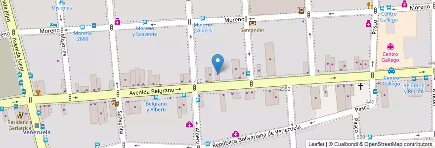Mapa de ubicacion de Muebles Criollos, Balvanera en アルゼンチン, Ciudad Autónoma De Buenos Aires, Comuna 3, ブエノスアイレス.