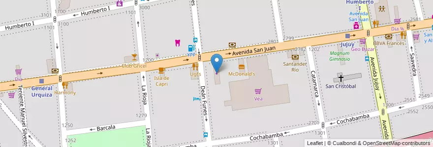 Mapa de ubicacion de Muebles Falero, San Cristobal en 아르헨티나, Ciudad Autónoma De Buenos Aires, Comuna 3, 부에노스아이레스.