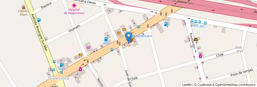 Mapa de ubicacion de Muebles Outlet en Argentinië, Buenos Aires, Partido De Tigre, Don Torcuato.