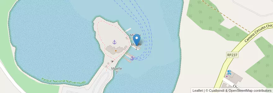 Mapa de ubicacion de Muelle 2 en الأرجنتين, تشيلي, ريو نيغرو, Departamento Bariloche, Villa Llao Llao.