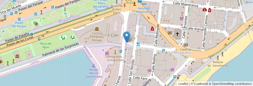 Mapa de ubicacion de Muelle Uno en اسپانیا, Andalucía, Málaga, Málaga-Costa Del Sol, Málaga.