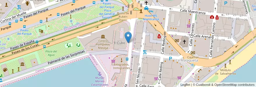 Mapa de ubicacion de Muelle Uno en Espagne, Andalousie, Malaga, Málaga-Costa Del Sol, Málaga.