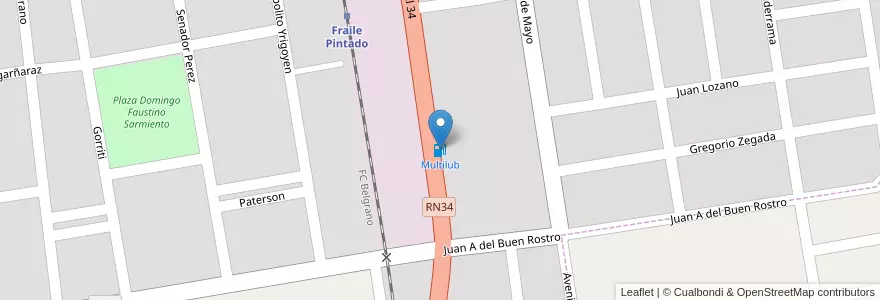 Mapa de ubicacion de Multilub en Arjantin, Jujuy, Departamento Ledesma, Municipio De Fraile Pintado, Fraile Pintado.