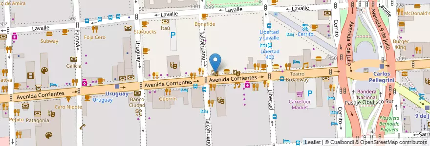 Mapa de ubicacion de Multiteatro, San Nicolas en 阿根廷, Ciudad Autónoma De Buenos Aires, Comuna 1, 布宜诺斯艾利斯.