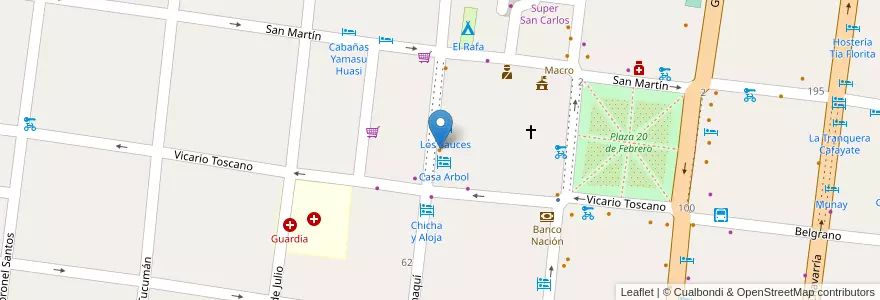 Mapa de ubicacion de Muna Restobar en آرژانتین, Salta, Cafayate, Municipio De Cafayate.