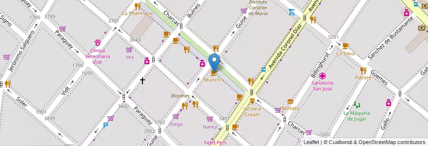 Mapa de ubicacion de Munchi's, Palermo en Аргентина, Буэнос-Айрес, Буэнос-Айрес, Comuna 14.