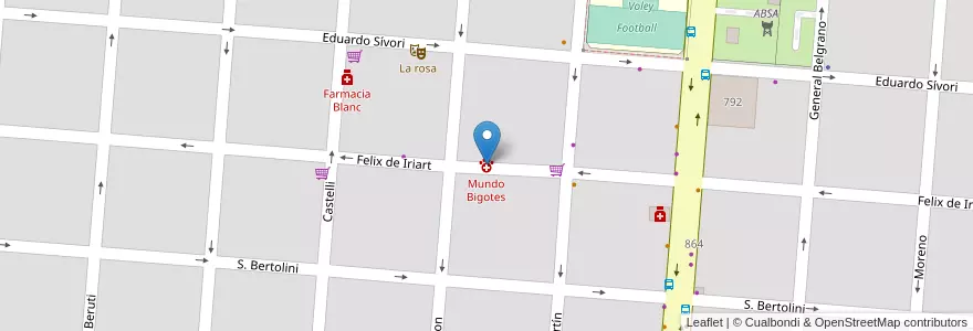 Mapa de ubicacion de Mundo Bigotes en Arjantin, Buenos Aires, Partido De Campana.