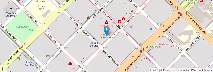 Mapa de ubicacion de Mundo de Fantasías en アルゼンチン, チャコ州, Departamento San Fernando, Resistencia, Resistencia.