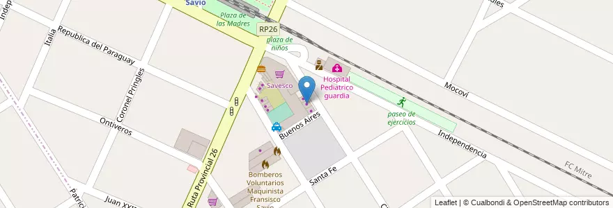 Mapa de ubicacion de mundocelu en 阿根廷, 布宜诺斯艾利斯省, Partido De Escobar, Maquinista Savio.